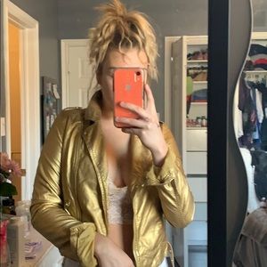Golden leather jacket